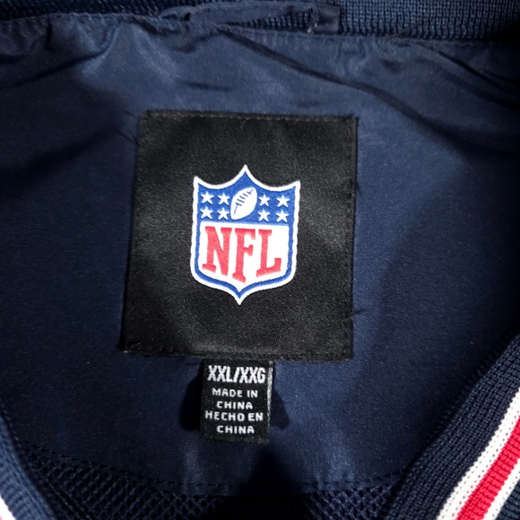 NFL New England Patriots Windbreaker Men XXL Blue V-Neck Pullover Jacket - Picture 2 of 8
